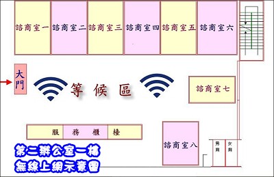 無線上網第二辦公室示意圖