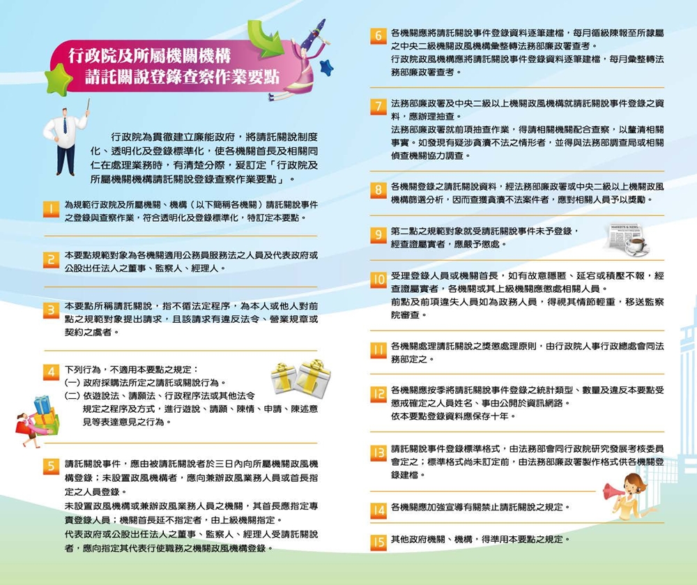 行政院及所屬機關機構請託關說登錄查察作業要點